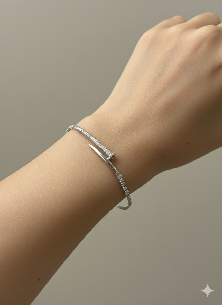 Silver Nail Chain Bracelet