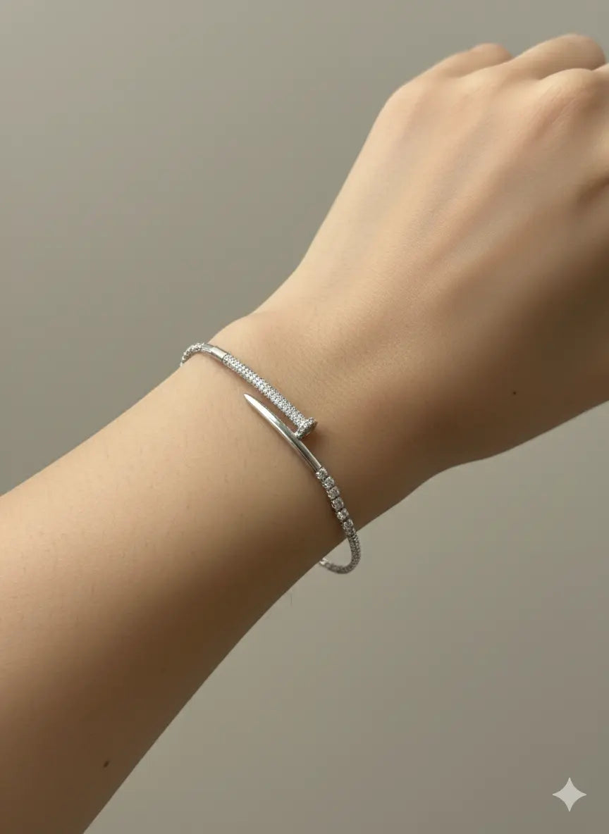 Silver Nail Adjustable Chain Bracelet AurviJewelry