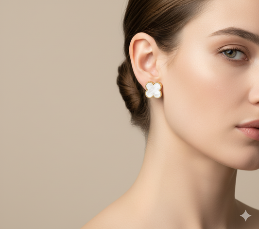 Large Clover Stud Earrings by AurviJewelry