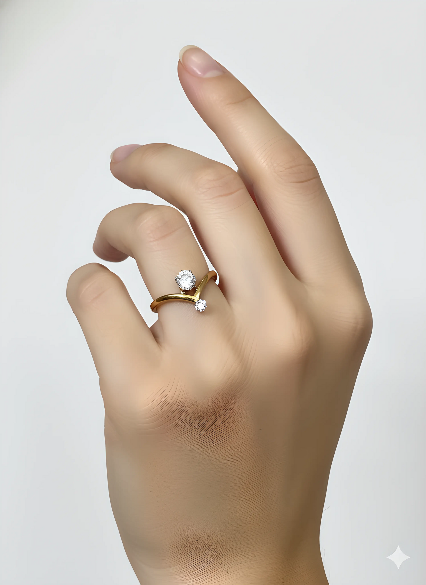 18K Gold Plated Crossover CZ Ring – Dainty Band, Waterproof Non-Tarnish Jewelry AurviJewelry