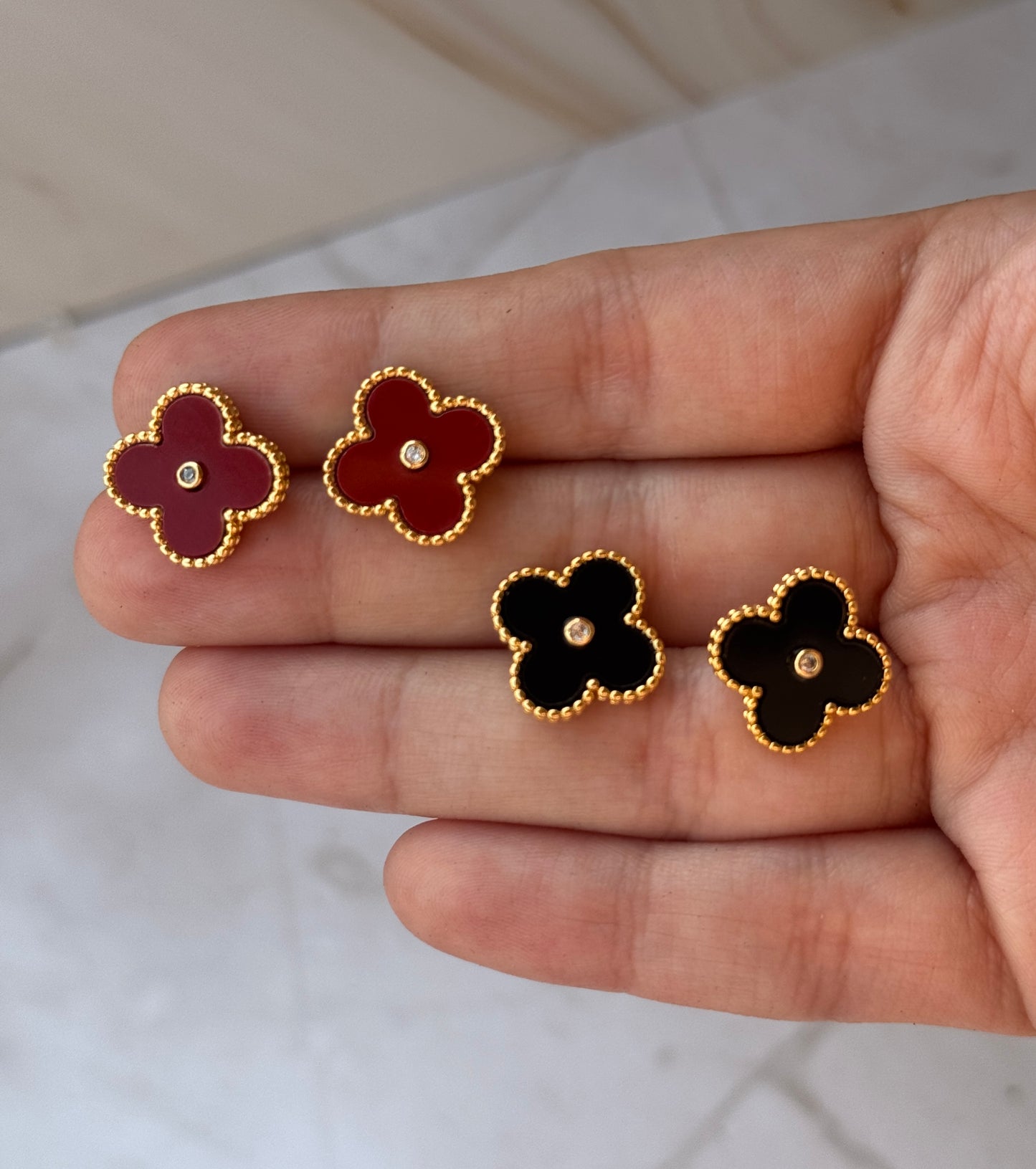 Black Clover Stud Earrings