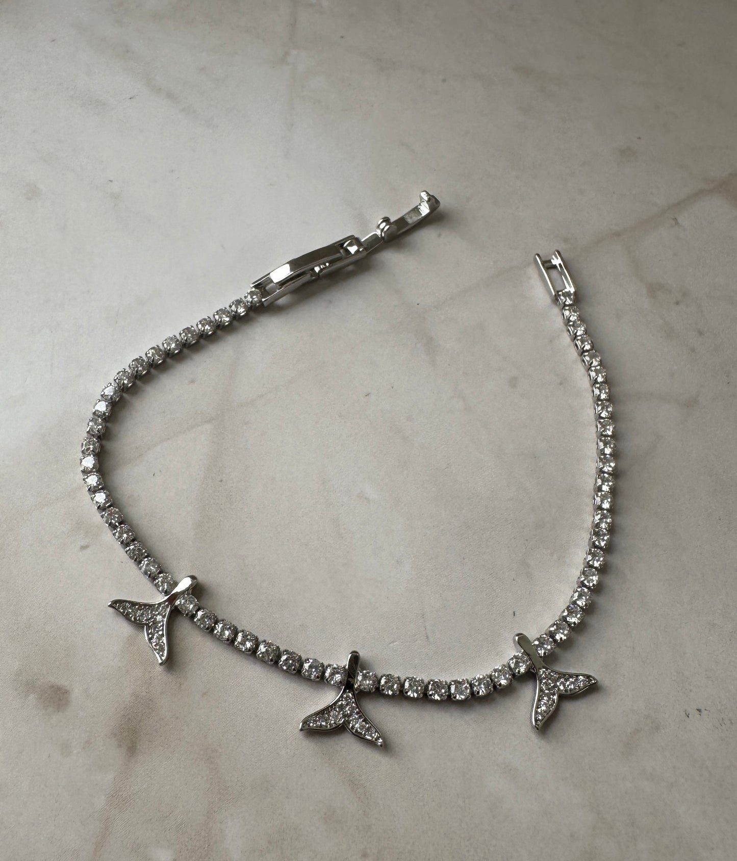 Whale Tail Tennis Bracelet 925 Silver / 18K Gold Plated – CZ Ocean Charm Bracelet