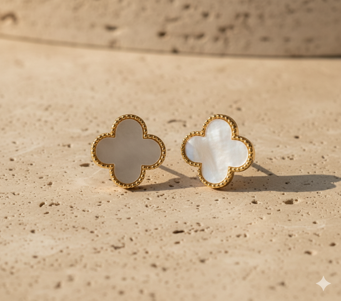 Large Clover Stud Earrings by AurviJewelry