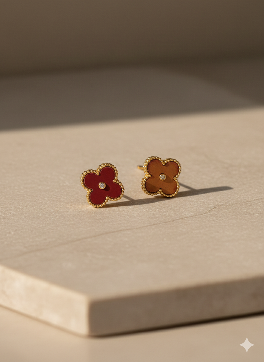 Black Clover Stud Earrings