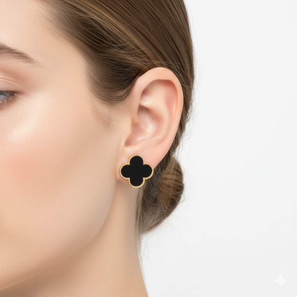 Clover Leaf Earstuds, 1 Motif, 30mm AurviJewelry