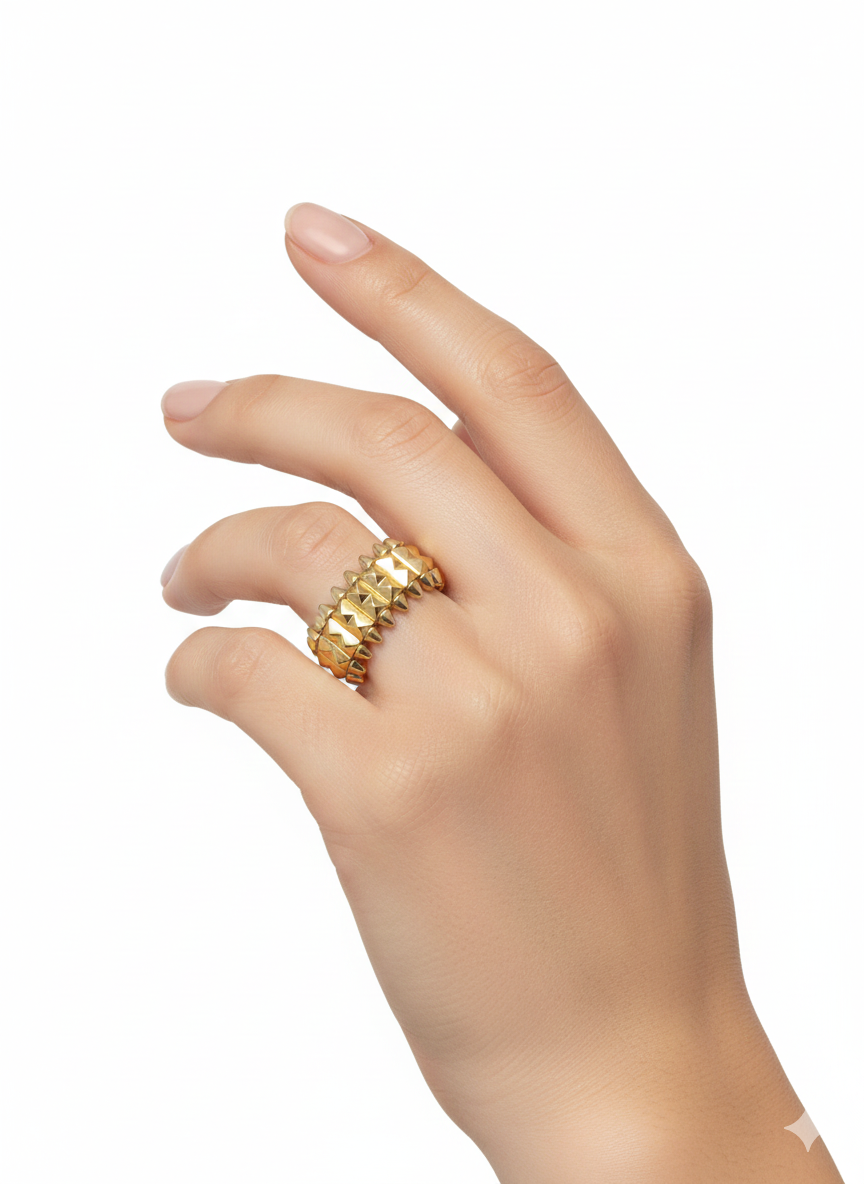 Double Stone Open Gold Ring | Minimal Wrap Ring with Clear Stones | Statement Jewelry AurviJewelry