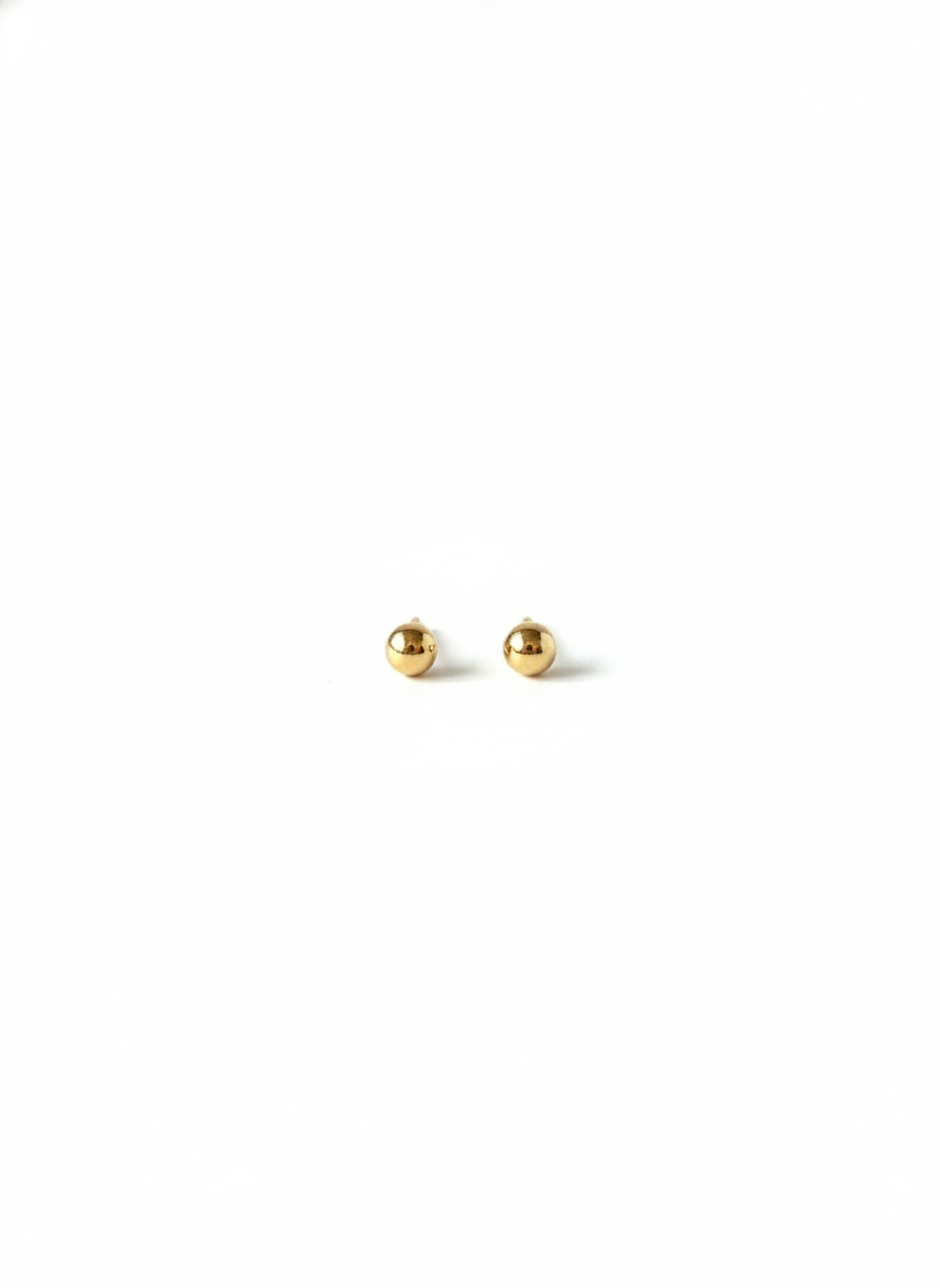 Tiny Gold Ball Stud Earrings, 18K Gold Plated AurviJewelry
