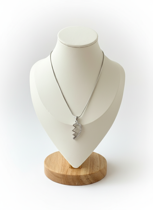 Broken Heart Necklace Set Vintage 925 Sterling Silver – Best Friend Pendant, Couple Jewelry Gift for Her & Him