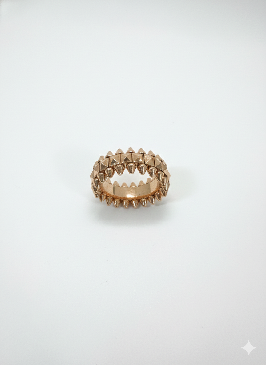 Double Stone Open Gold Ring | Minimal Wrap Ring with Clear Stones | Statement Jewelry AurviJewelry