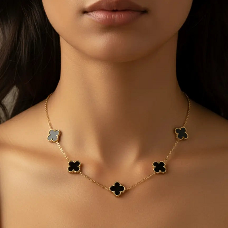 Clover Necklace With Matching Studs AurviJewelry