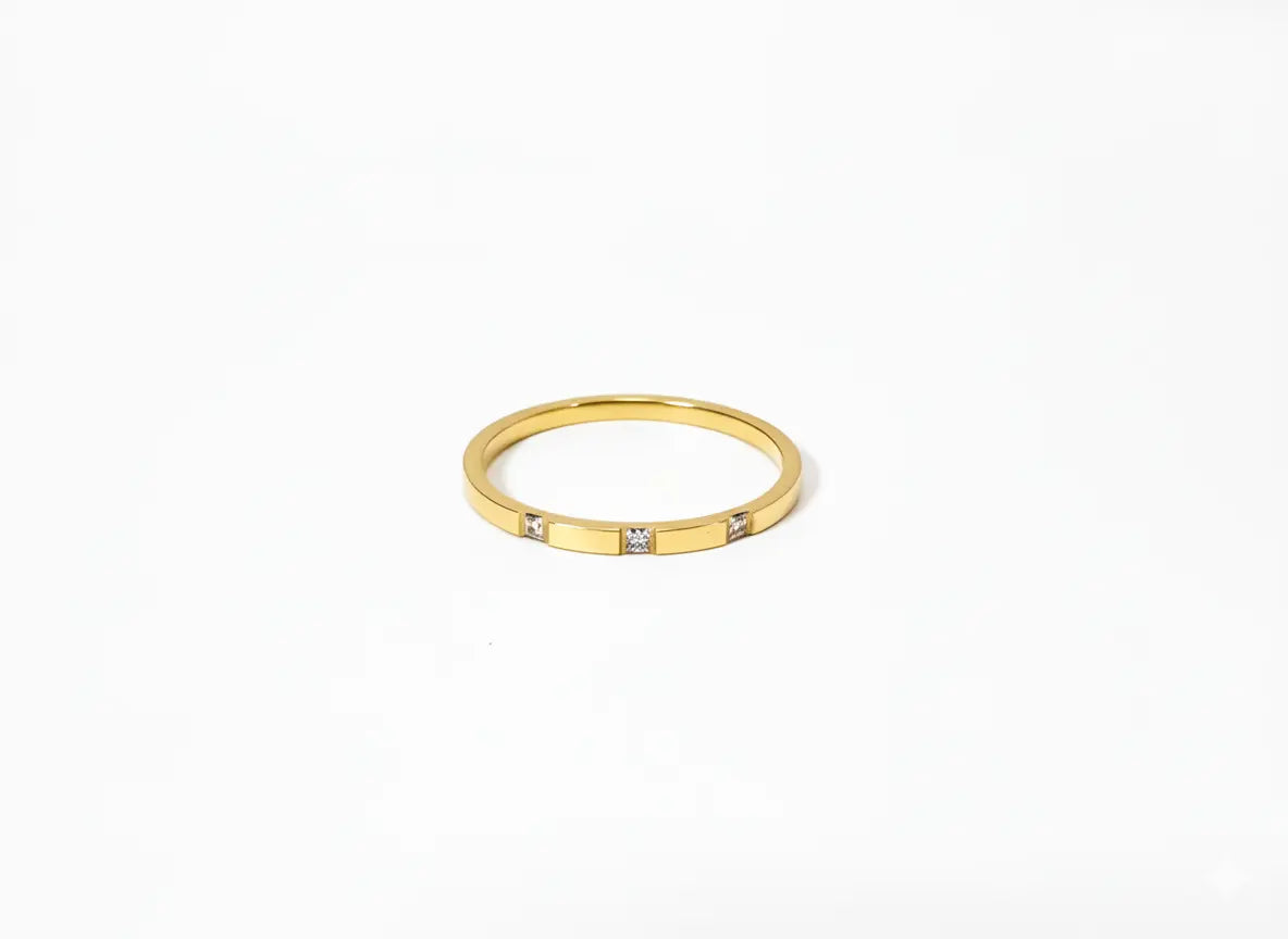Minimalist Bar Ring, 18K Gold Plated - AurviJewelry