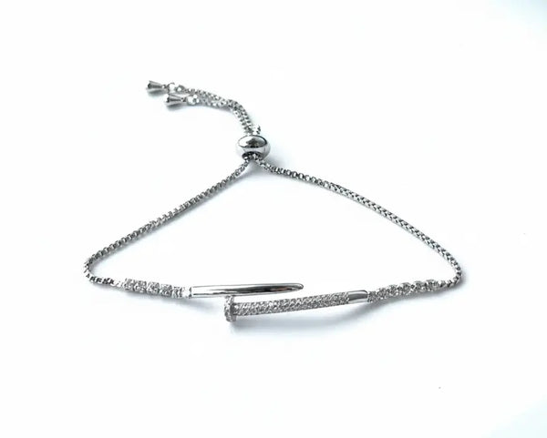Silver Nail Adjustable Chain Bracelet AurviJewelry