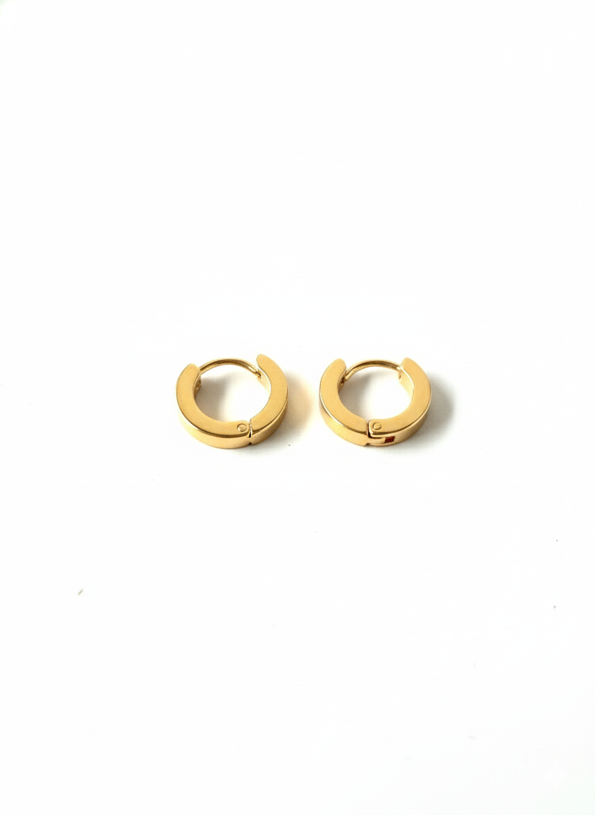 18K Gold Plated Huggie Hoop Earrings, Minimal Everyday Hoops AurviJewelry
