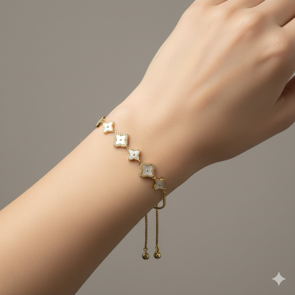 Clover Bracelet 18K Gold Plated – Adjustable Bracelet