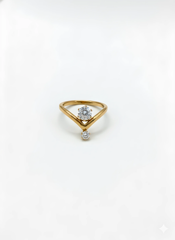 18K Gold Plated Crossover CZ Ring – Dainty Band, Waterproof Non-Tarnish Jewelry AurviJewelry