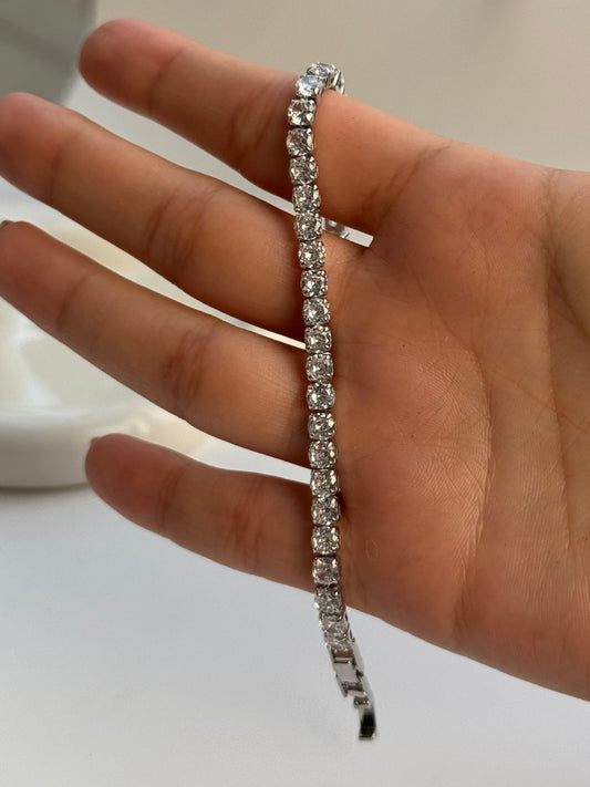 Classic Silver Tennis Bracelet