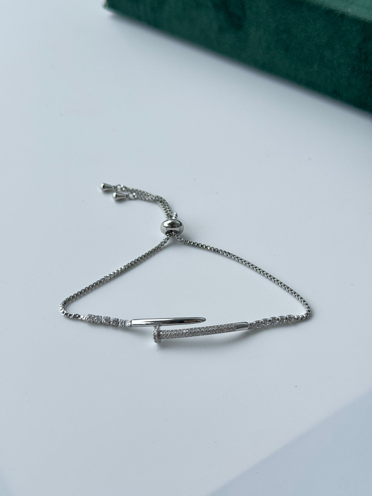 Silver Nail Chain Bracelet