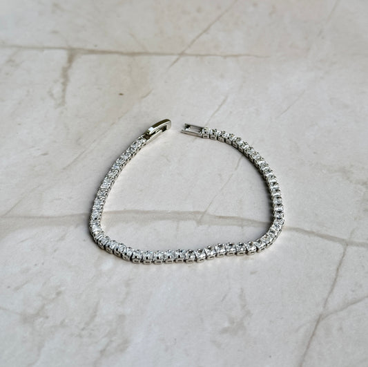 Thin Gold Tennis Bracelet – Elegant CZ Chain