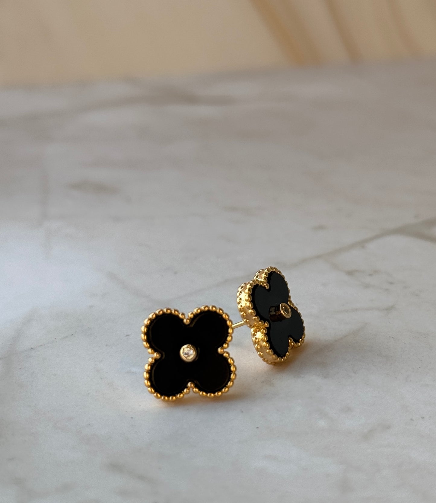 Black Clover Stud Earrings