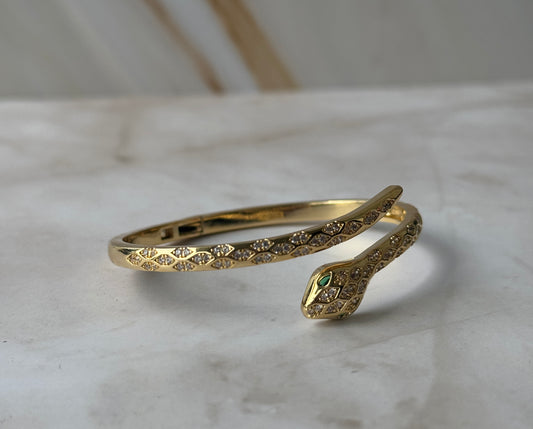 Gold Vintage Snake Cuff Bracelet