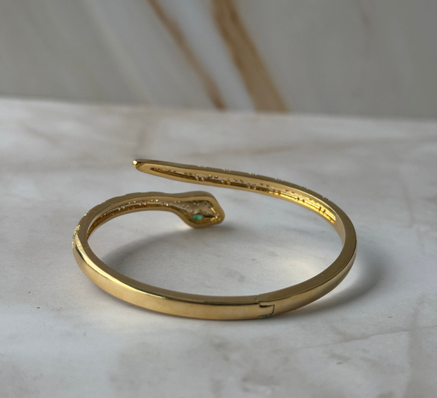 Gold Vintage Snake Cuff Bracelet
