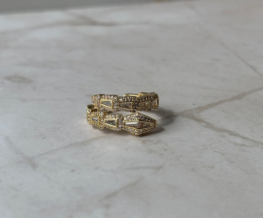 Cubic Zirconia Snake Ring – Adjustable Gold Statement Jewelry