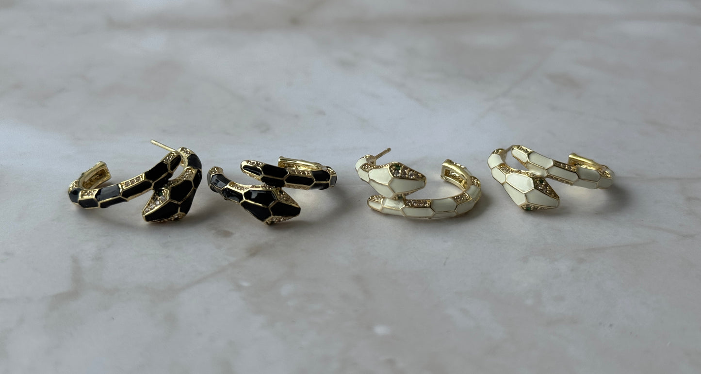 Snake hoop earrings