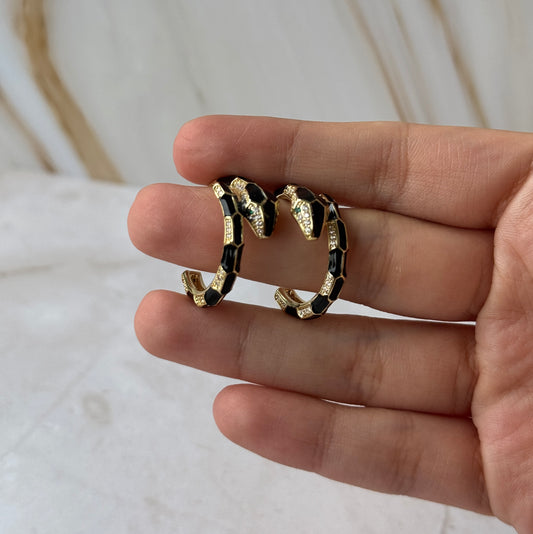 Snake hoop earrings