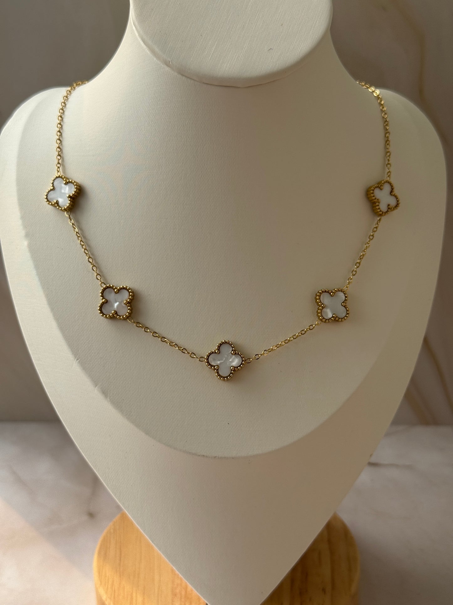 Clover Necklace With Matching Studs