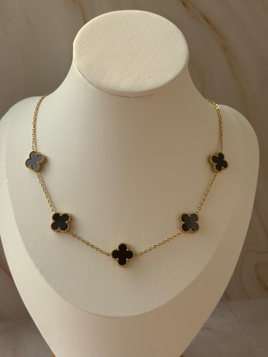 Clover Necklace With Matching Studs