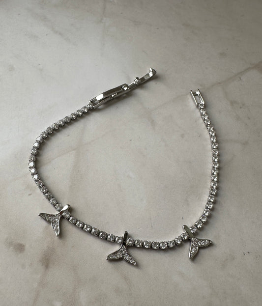 Whale Tail Tennis Bracelet 925 Silver / 18K Gold Plated – CZ Ocean Charm Bracelet