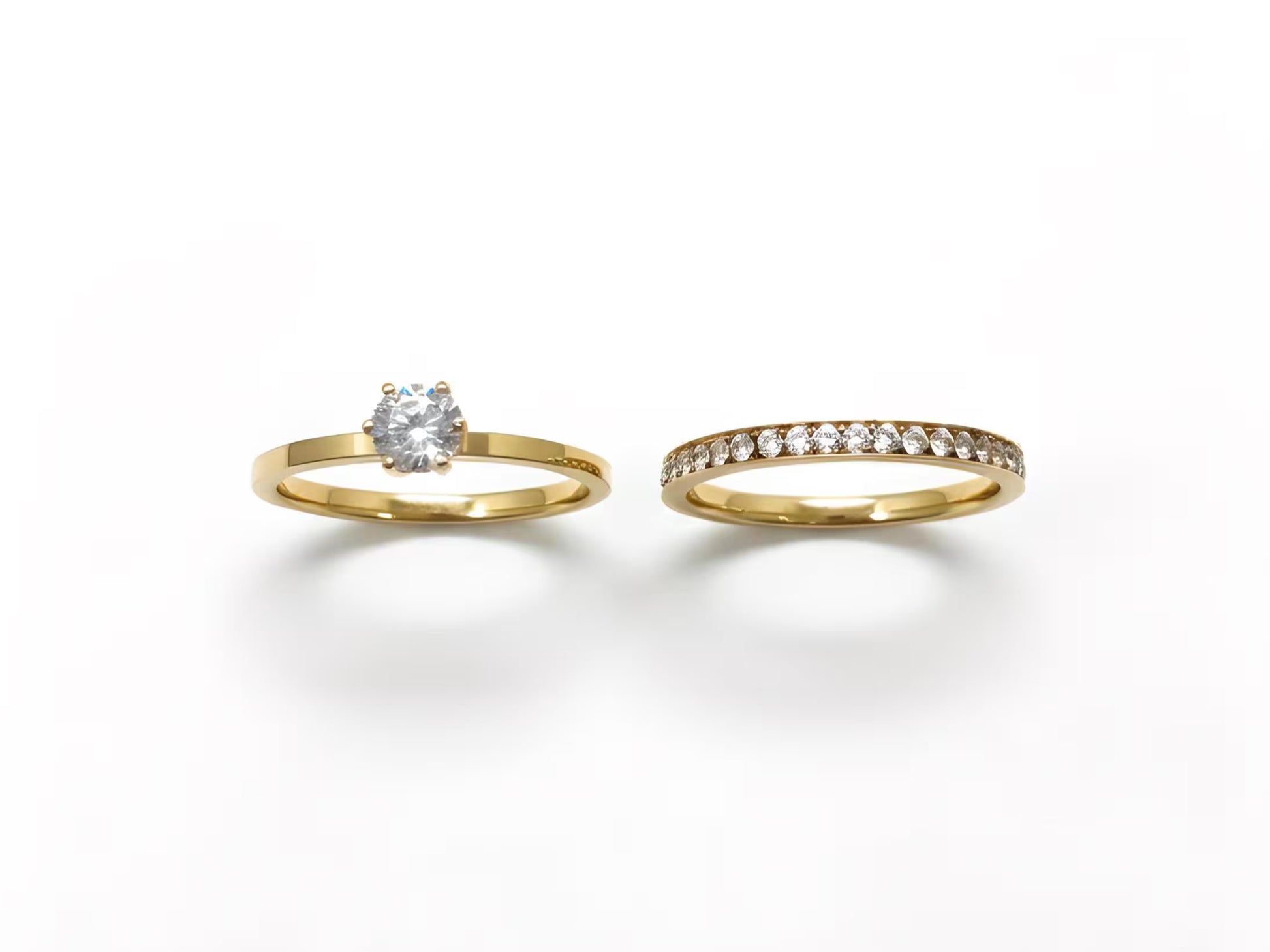 Bridal Ring Set, 18K Gold Plated - AurviJewelry
